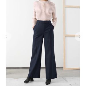 & Other Stories Houndstooth Wide Leg Trouser